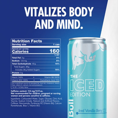 Red Bull Iced Edition Iced Vanilla Berry 114mg Caffeine Energy Drink - 4-12 Fl. Oz. - Image 2