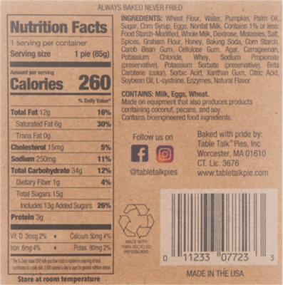 Table Talk Mini Pumpkin Pie - 3 OZ - Image 6