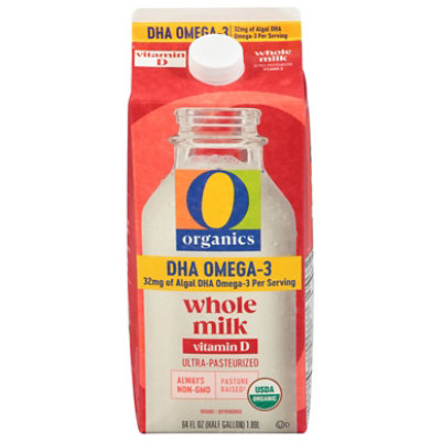 O Organics Whole Milk Plus Dha Omega 3 64 Fz - 64 FZ - Image 2