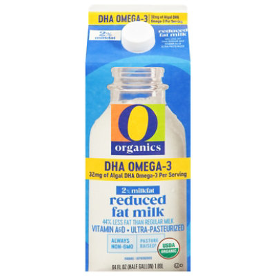 O Organics 2% Reduced Fat Milk Plus Dha Omega 3 64 Fl. Oz. - 64 Fl. Oz. - Image 1