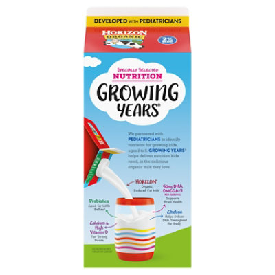 Horizon Organic Growing Years 2% Reduced Fat DHA Omega-3 Milk Carton - 59 Fl. Oz. - Image 2
