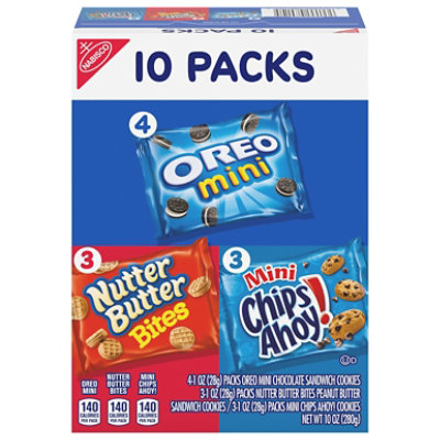 Nabisco Chips Ahoy/Nutter Butter/OREO Variety Pack - 10 Count - Image 1