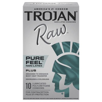 Trojan Raw Non Latex Condom 10ct - 10 CT - Image 1