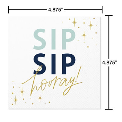 American Greetings Sip Sip Hooray Beverage Napkins - 20 Count - Image 3