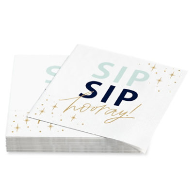 American Greetings Sip Sip Hooray Beverage Napkins - 20 Count - Image 5
