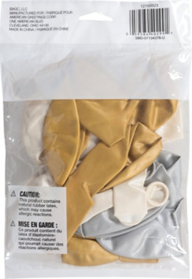 American Greetings Metallic White/Gold/Silver Balloons - 15 Count - Image 5