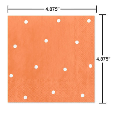 American Greetings Polka Dots on Orange Beverage Napkins - 20 Count - Image 2