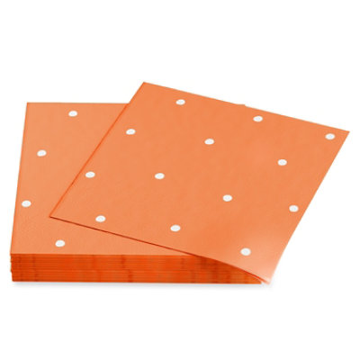 American Greetings Polka Dots on Orange Beverage Napkins - 20 Count - Image 3