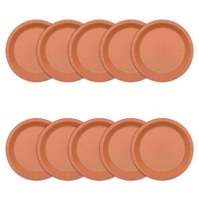 American Greetings  7 Inch Dessert Plates Solid Orange 10 Count - Each - Image 4