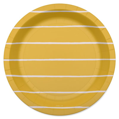 American Greetings Stripes on Yellow 7" Paper Plates - 10 Count - Image 2