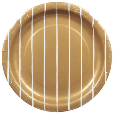 American Greetings Gold Stripes All Occasion Lunch Napkins - 20 Count - Image 2