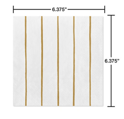 American Greetings Gold Stripes All Occasion Lunch Napkins - 20 Count - Image 3