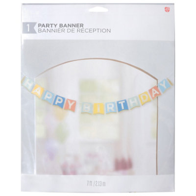 American Greetings Happy Birthday 7' Birthday Party Banner Decoration - Each - Image 1