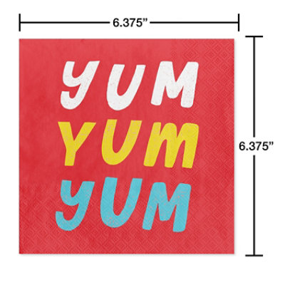 American Greetings Yum Yum Yum Beverage Napkins - 20 Count - Image 1