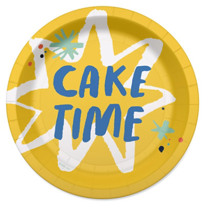 American Greetings Cake Time 7" Birthday Paper Plates - 10 Count - Image 2