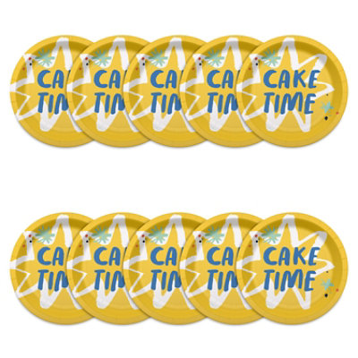 American Greetings Cake Time 7" Birthday Paper Plates - 10 Count - Image 2