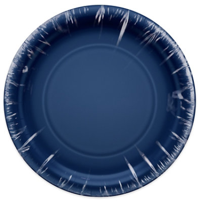 American Greetings  9 Inch Dinner Plates Solid Navy 10 Count - Each - Image 4
