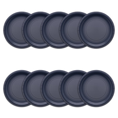 American Greetings  9 Inch Dinner Plates Solid Navy 10 Count - Each - Image 5