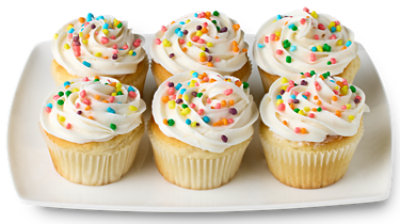 White Cupcakes With Nerds Candy 6 Count - EA - Image 1