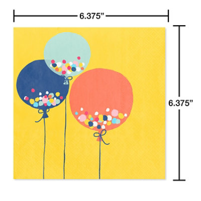 American Greetings Colorful Balloons Birthday Lunch Napkins - 20 Count - Image 2