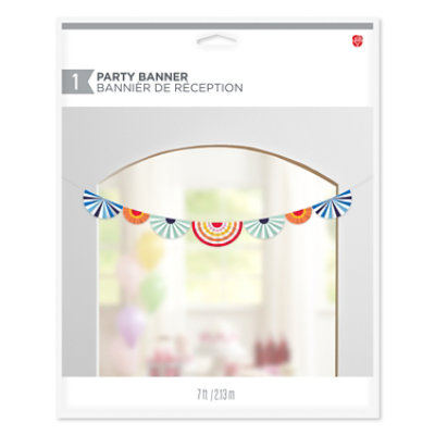 American Greetings Multi-Colored Paper Fan 7' All Occasion Party Banner Decoration - Each - Image 2