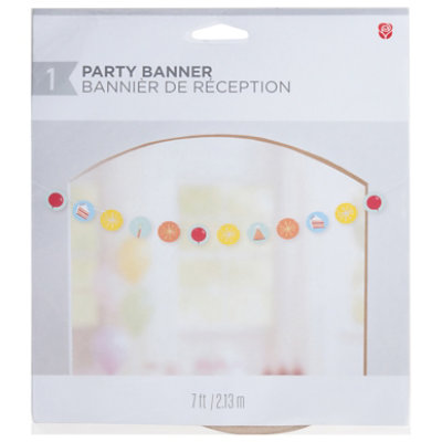 American Greetings Birthday Icons 7' Birthday Party Banner Decoration - Each - Image 1