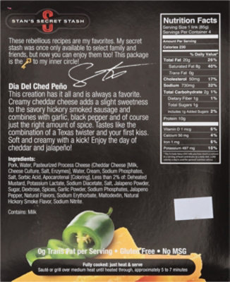 Stan's Dia Ched Peno Sausage - 12 Oz - Image 5