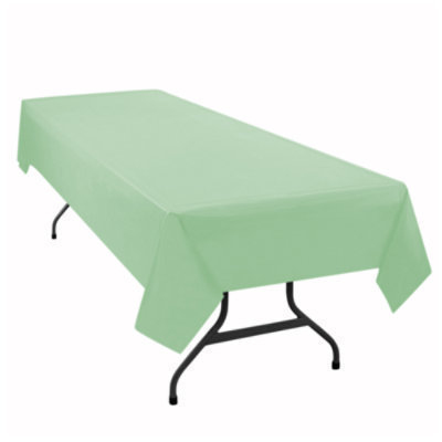 Mint Green Plastic Table Cover 54inch X 108 Inch - .417 EA - Image 1
