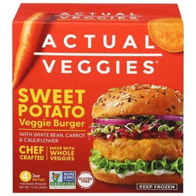 Actual Veggies Burger Veggie Sweet Potato - 12 OZ - Image 1
