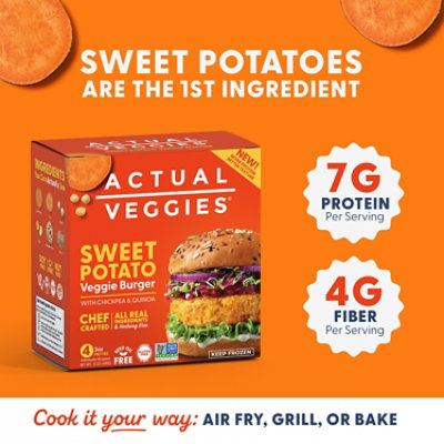 Actual Veggies Burger Veggie Sweet Potato - 12 OZ - Image 2