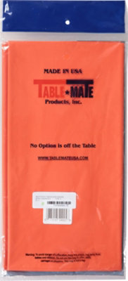 Table-Mate 54x108 Tangerine Plastic Table Cover - Each - Image 4