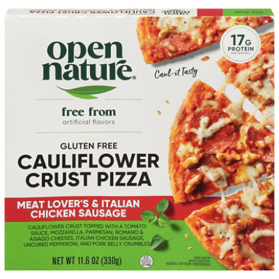 Open Nature Pizza Cauliflower Meat Lover Italian Chicken Sausage Pizza - 11.6 OZ