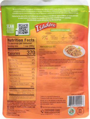 Isadora Entree Pork Chile Verde - 8.8 OZ - Image 5