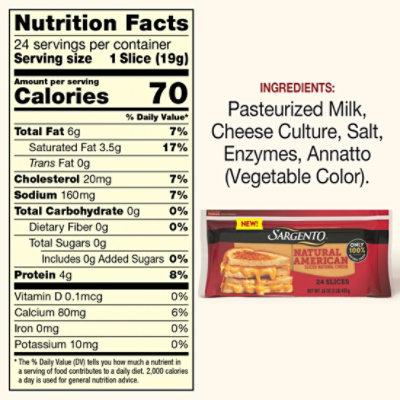 Sargento Natural American Cheese Slices 24 Slices - 16 Oz - Image 5