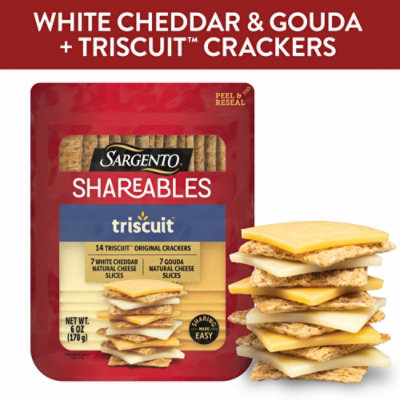Sargento Shareables White Cheddar/gouda Slices With Triscuit Crackers, 6 Oz - 6 OZ