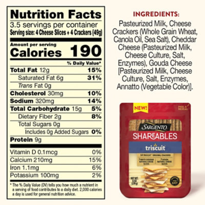 Sargento Shareables White Cheddar/gouda Slices With Triscuit Crackers, 6 Oz - 6 OZ - Image 4