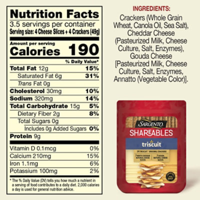 Sargento Shareables White Cheddar/gouda Slices With Triscuit Crackers, 6 Oz - 6 OZ - Image 5