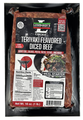 Lombardis Beef Diced Teriyaki - 16 OZ - Image 1