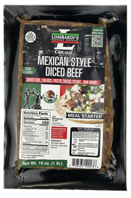 Lombardi's Beef Diced Mexican Style - 16 OZ - Image 1