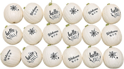 White Silhouette Painted Pumpkin - Each - Image 1