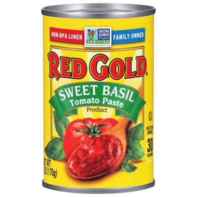 Red Gold Tomato Paste With Sweet Basil 6oz Can - 6 OZ - Image 1