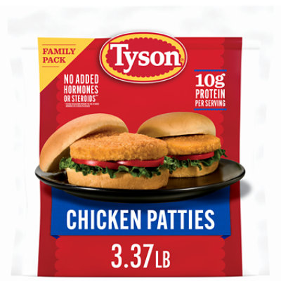 Tyson Fully Cooked & Breaded Frozen Chicken Patties - 3.37 Lb Bag - Image 1