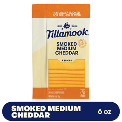 Tillamook Smoked Medium Cheddar Cheese Slices - 6 Oz - Image 1