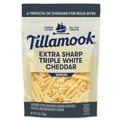 Tillamook Extra Sharp White Blend Cheese Shreds - 6 Oz - Image 1
