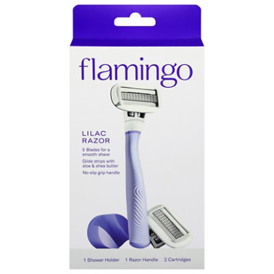 Flamingo Lilac 5-blade Women's Razor With Replacement Razor Blade Cartridge - EA - Image 1