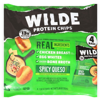 Wilde Snacks Chips Chk Spcy Queso 4pk - 5.4 OZ - Image 1