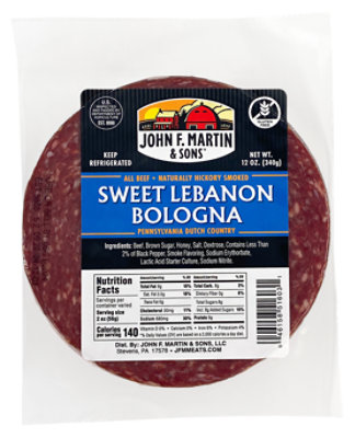 John F Martin Sliced Sweet Lebanon Bologna 12oz - 12 OZ - Image 1