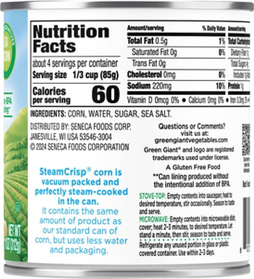 Green Giant Vacuum Packed White Shoepeg Whole Kernel Corn 11oz Can - 11 OZ - Image 5