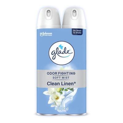 Glade Air Freshener Soft Mist Aerosol, Clean Linen - 2-8 Oz - 2-8 OZ - Image 1