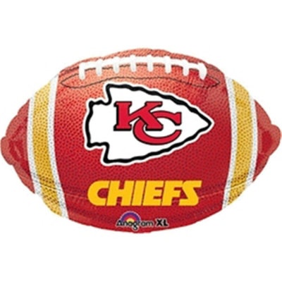 Anagram - 18 in. NFL Kansas City Chiefs Football Junior Shape Foil Balloon - Image 1